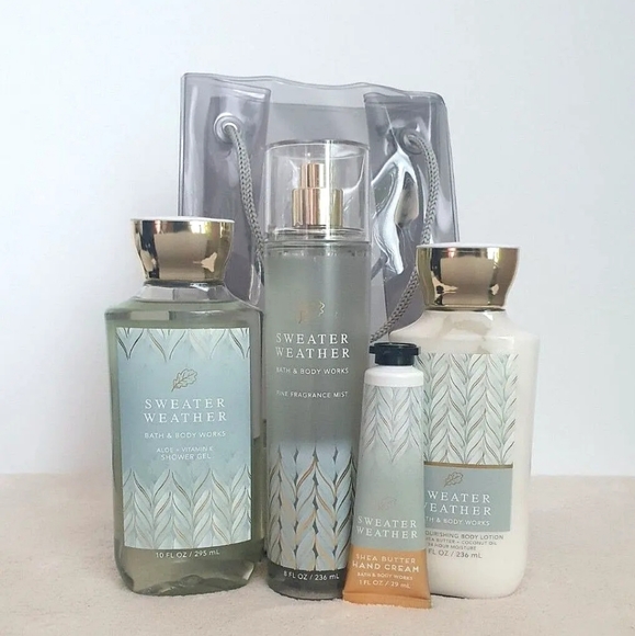Bath & Body Works Sweater Weather 5 Pc Gift Bag Set - Picture 1 of 4